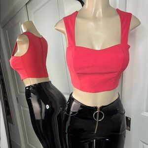 Stylish Women's Pink Crop Top Charlotte Russe Small